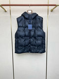 EMBOSSED PADDED HOODED VEST