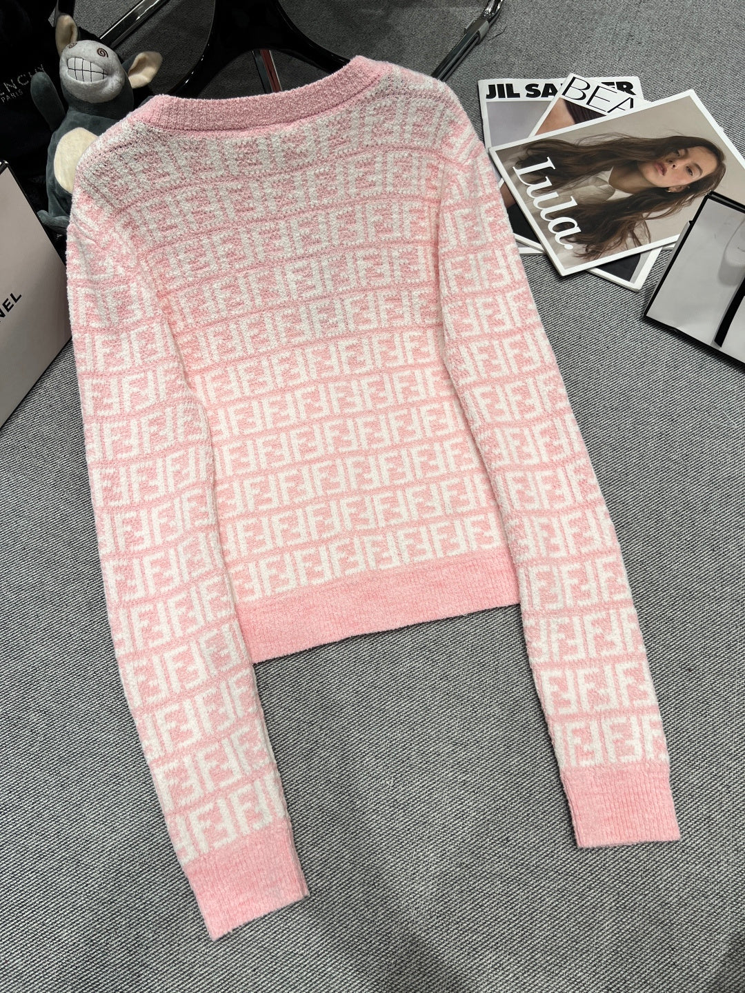 PINK MONOGRAM KNIT TWO-PIECE SET