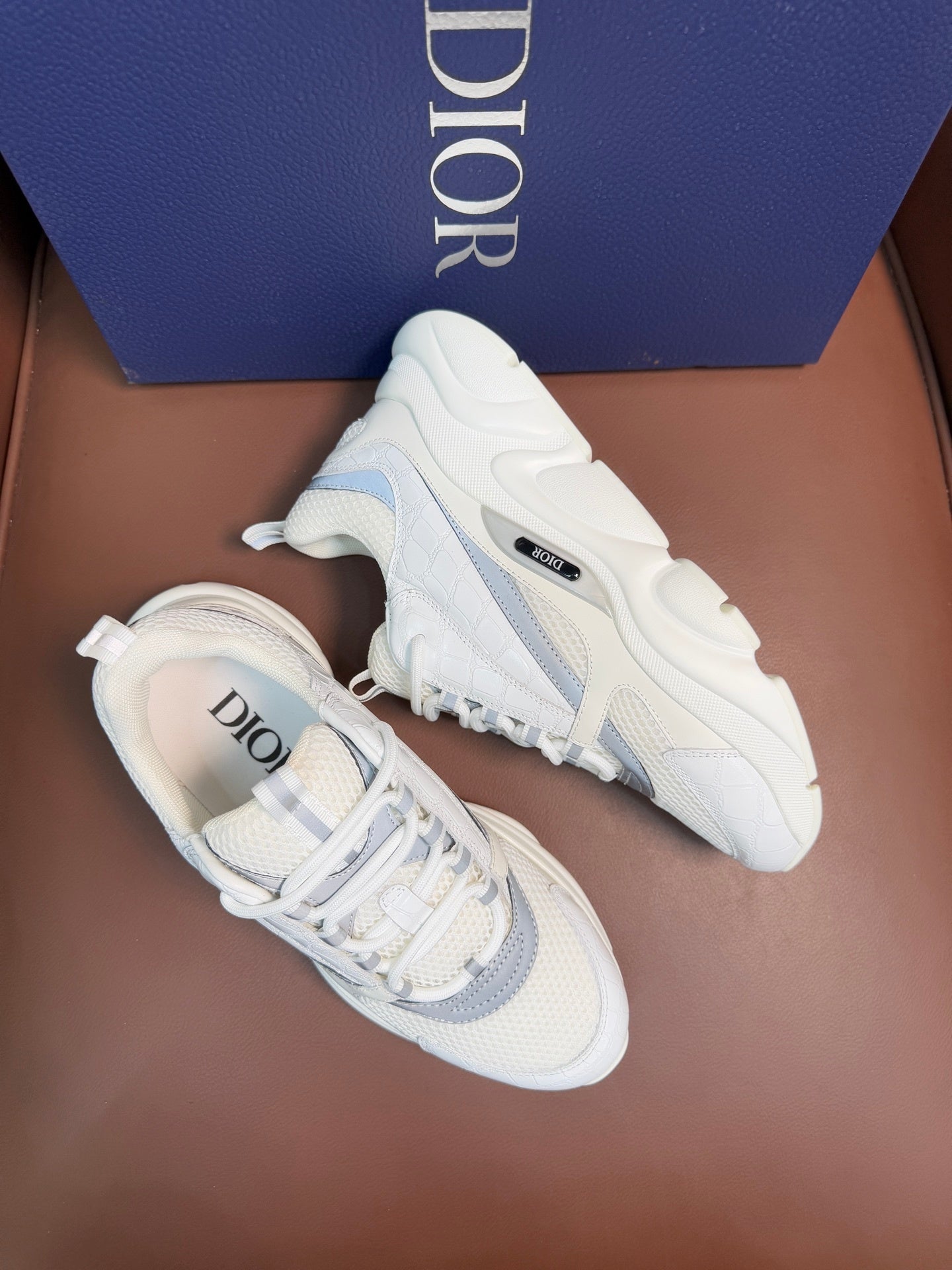 WHITE & SILVER CHUNKY DESIGNER SNEAKERS