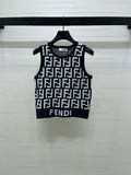 MONOGRAM KNIT LOGO SLEEVELESS TOP