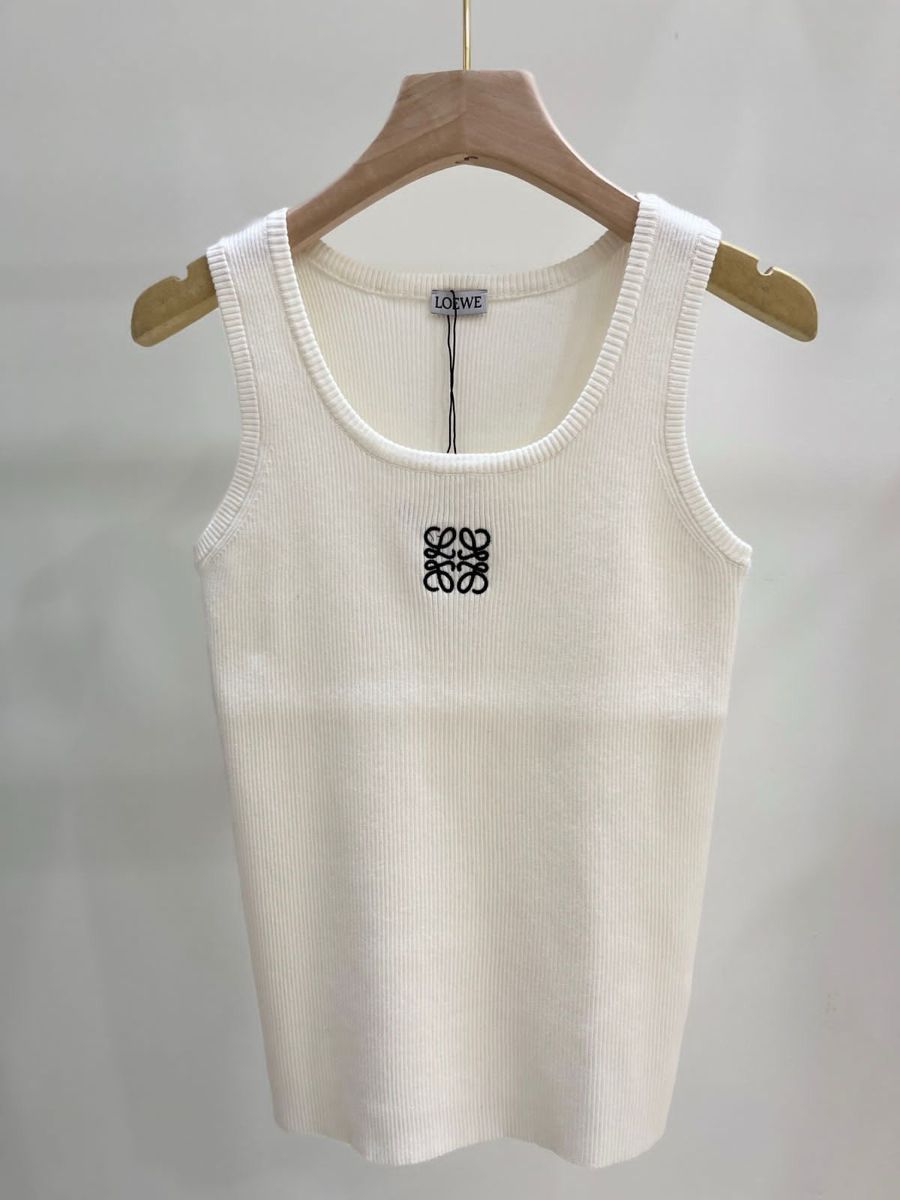 ANAGRAM EMBROIDERED RIBBED TANK TOP
