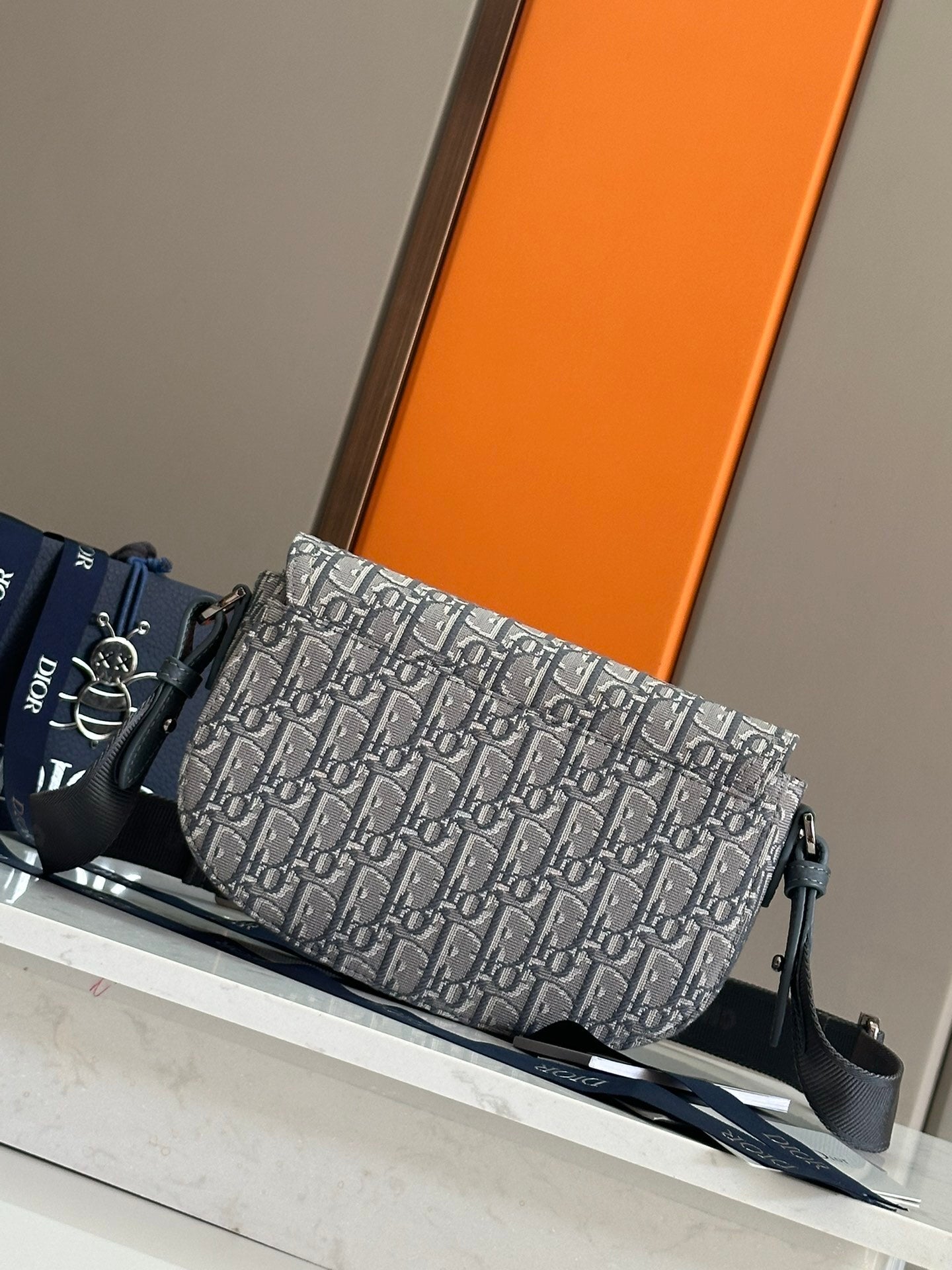 SIGNATURE PATTERN CANVAS CROSSBODY BAG WITH ADJUSTABLE STRAP