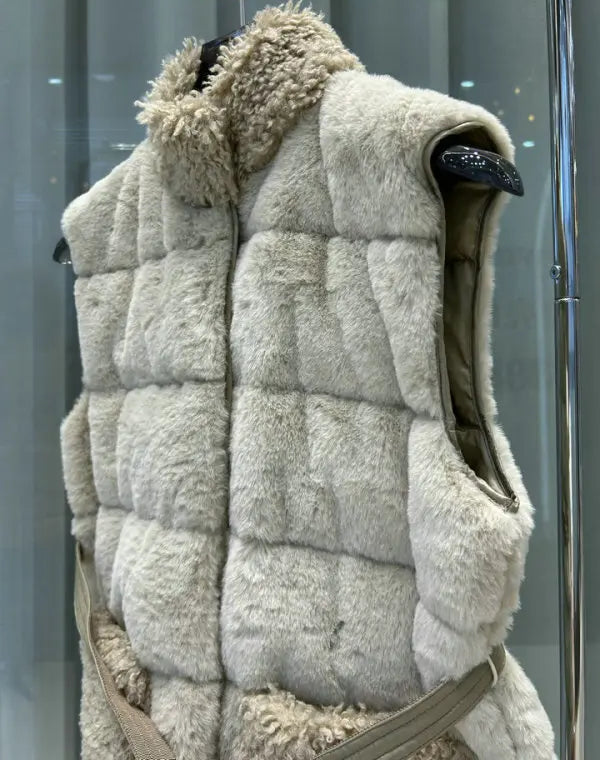 SHERPA BELTED QUILTED VEST