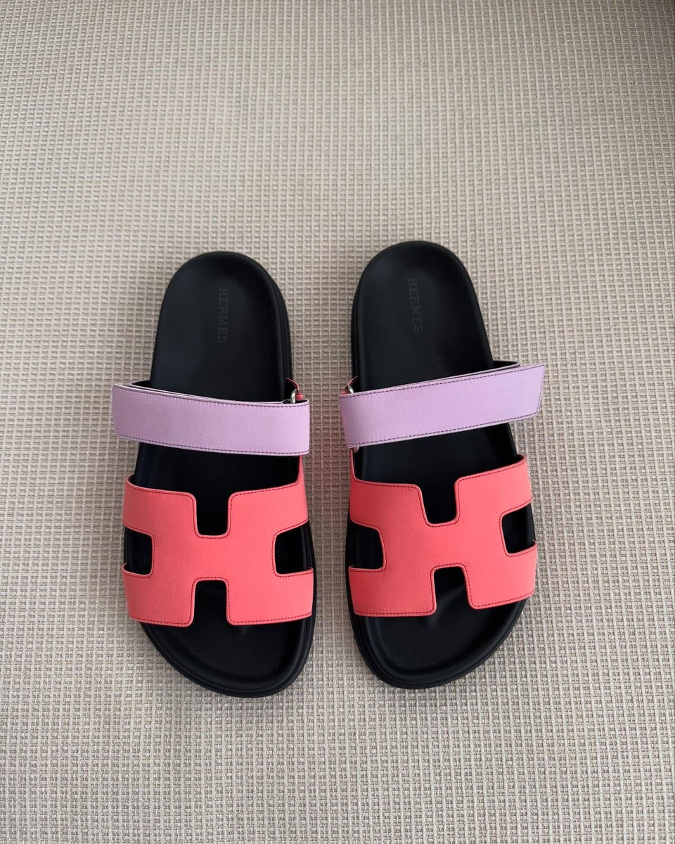 COLORBLOCK DOUBLE STRAP COMFORT SLIDES