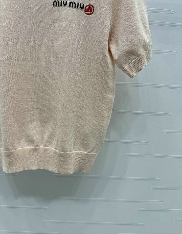SOFT KNIT LOGO SHORT-SLEEVE SWEATER