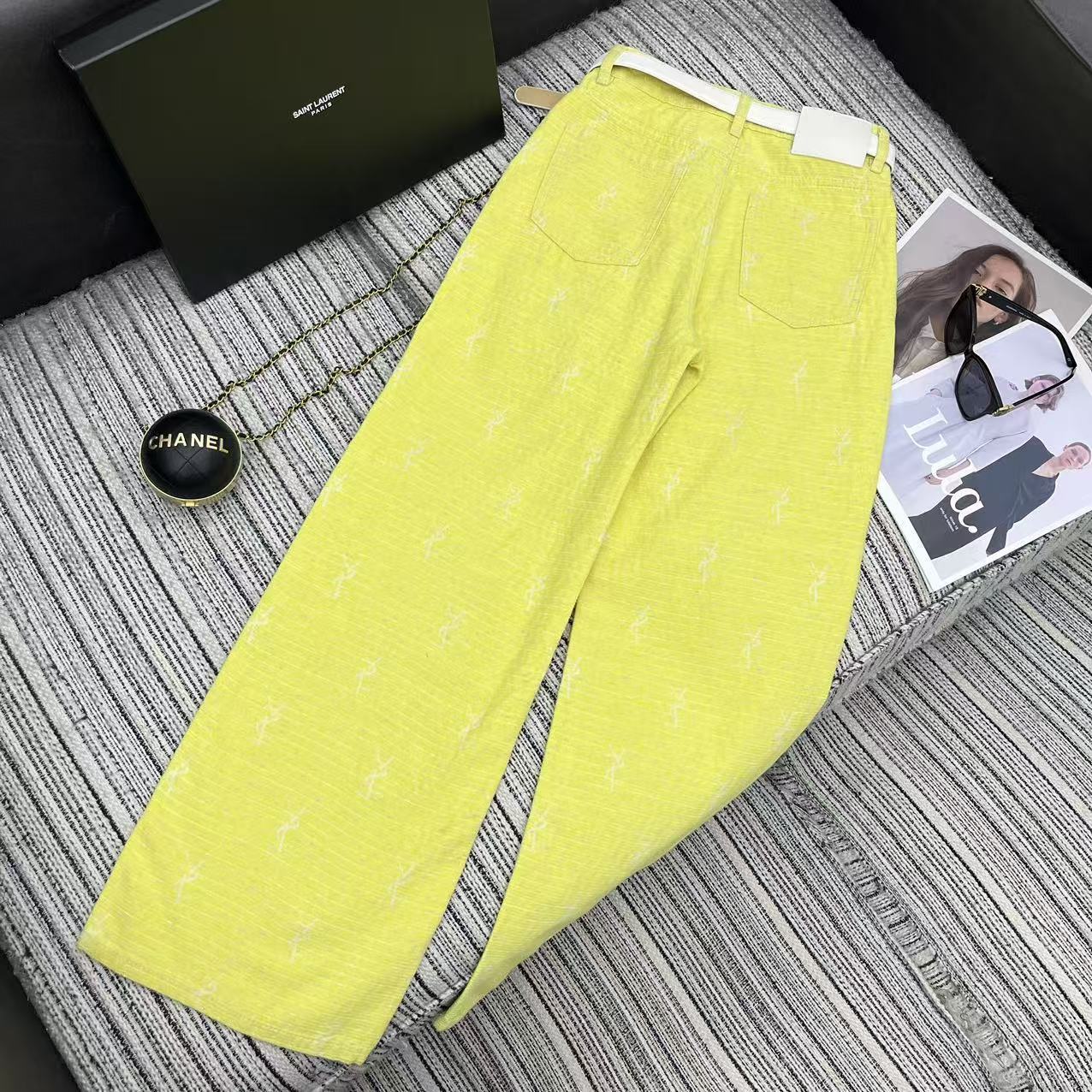 HIGH-WAIST WIDE LEG SUMMER TROUSERS