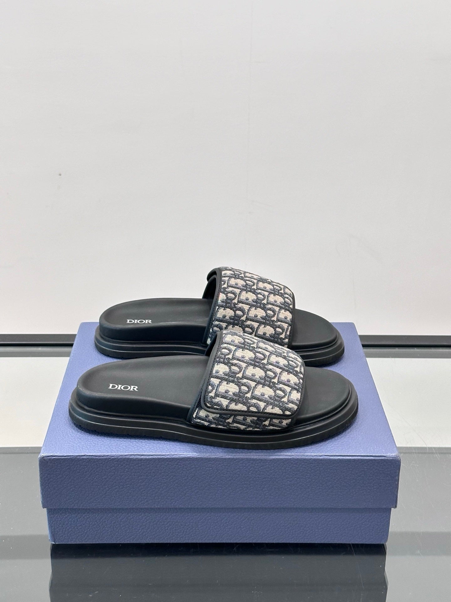 DESIGNER MONOGRAM SLIDE SANDALS