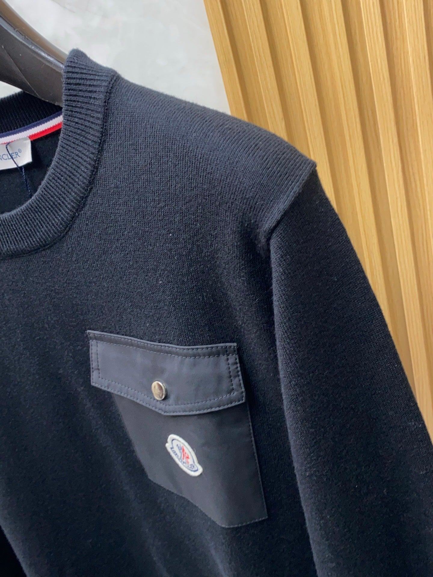 CREW NECK SWEATSHIRT WITH BUTTONED CHEST POCKET