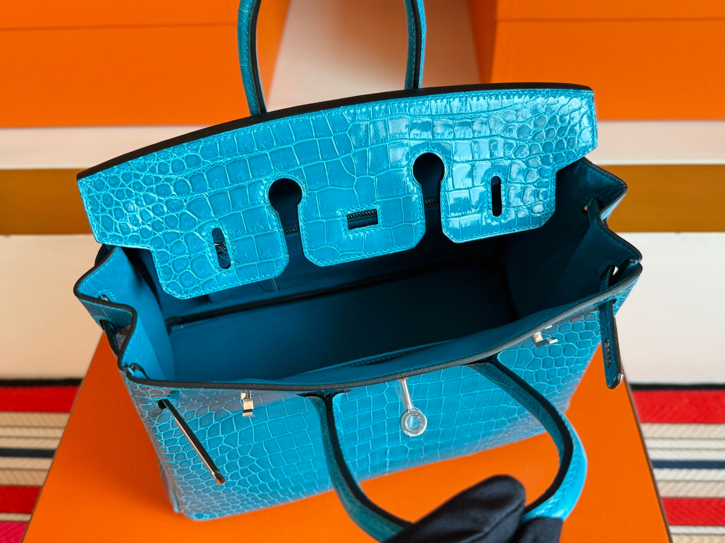 TURQUOISE CROC BIRKIN