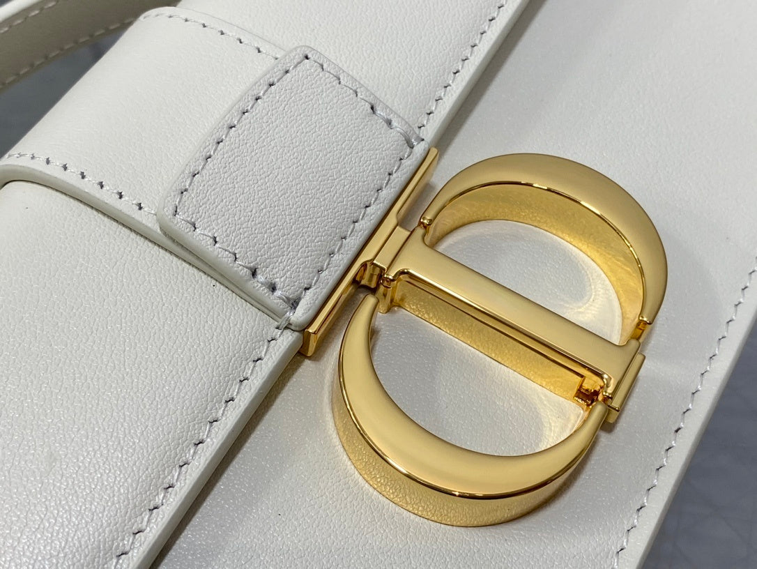 WHITE LEATHER MINI TOP-HANDLE BELT BAG