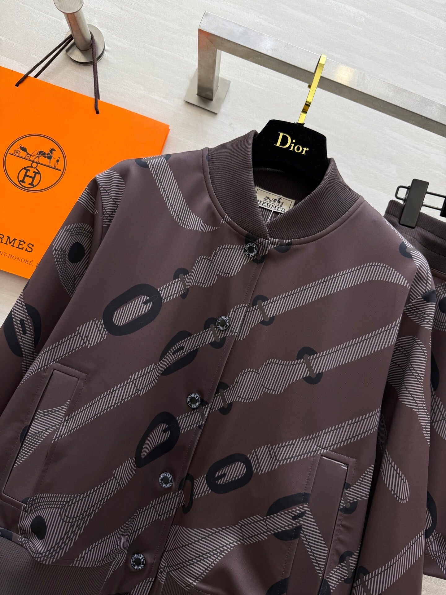 GRAPHIC PRINT BOMBER JACKET & MINI SKIRT SET