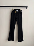 HIGH-WAIST FLARE KNIT PANTS