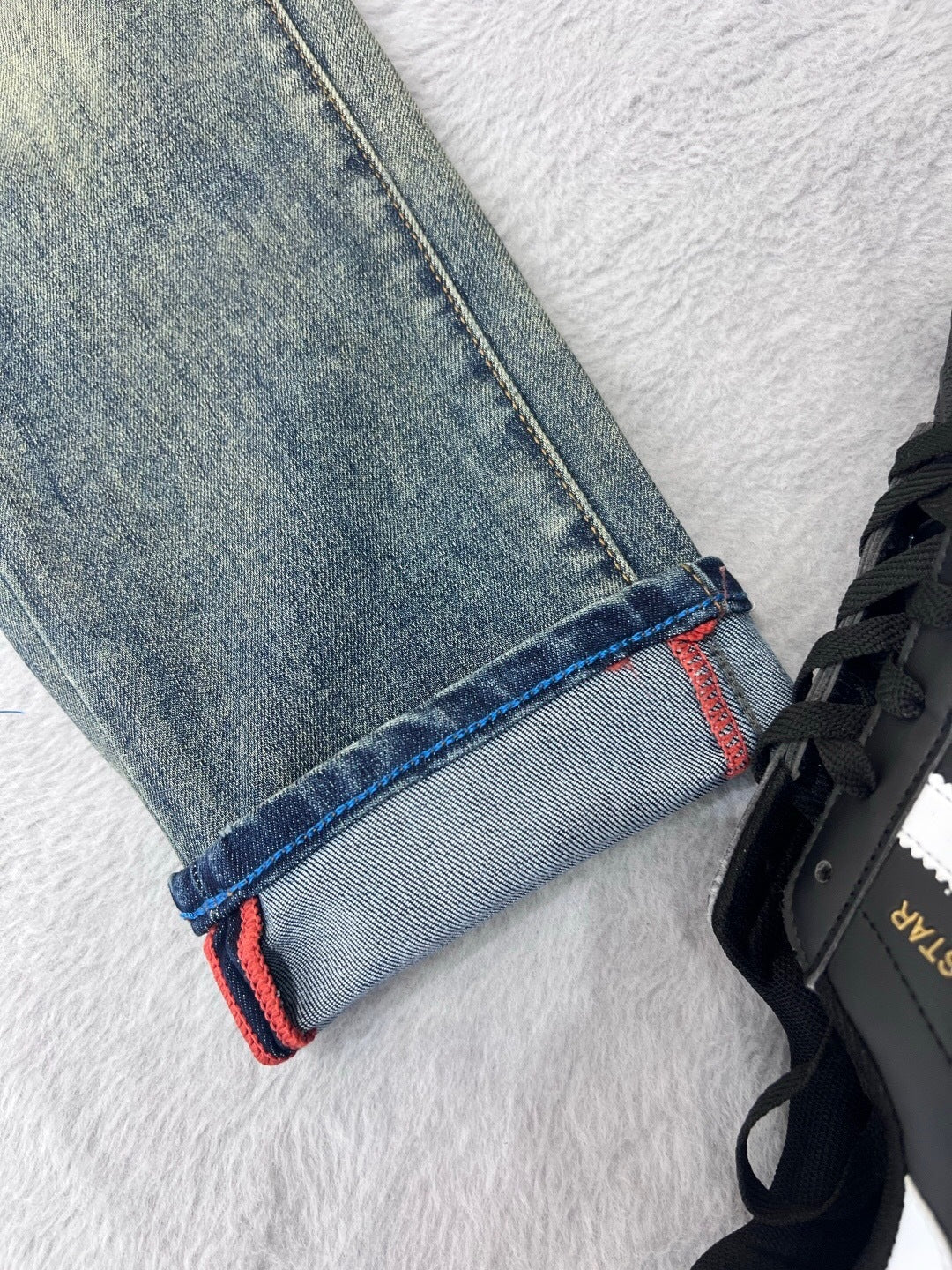 EMBROIDERED LOGO DENIM JEANS