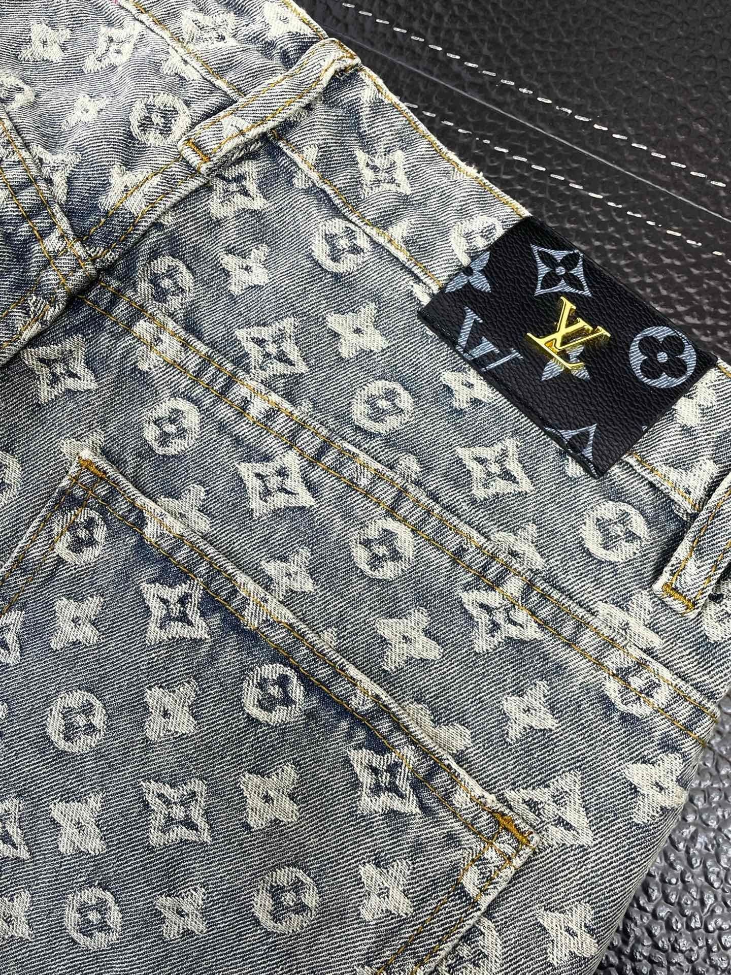 MONOGRAM JACQUARD STRAIGHT-LEG DENIM JEANS