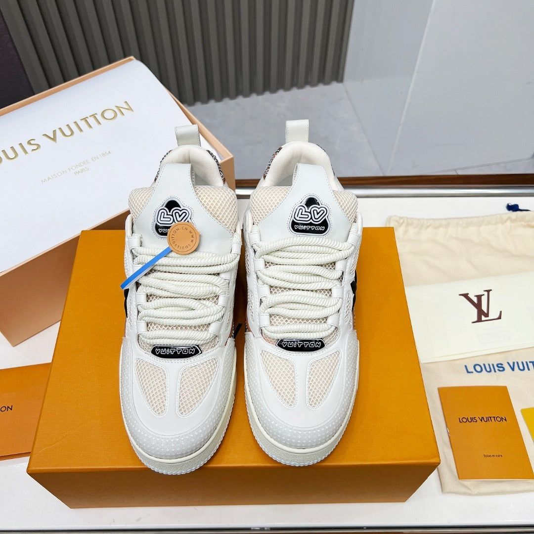 WHITE MESH PLATFORM SNEAKERS WITH LOGO DETAILS