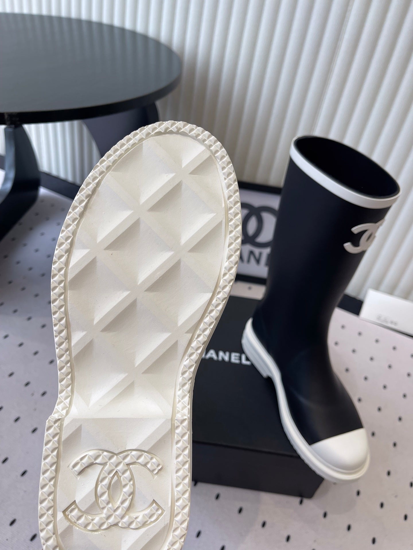 LOGO KNEE-HIGH RUBBER BOOTS