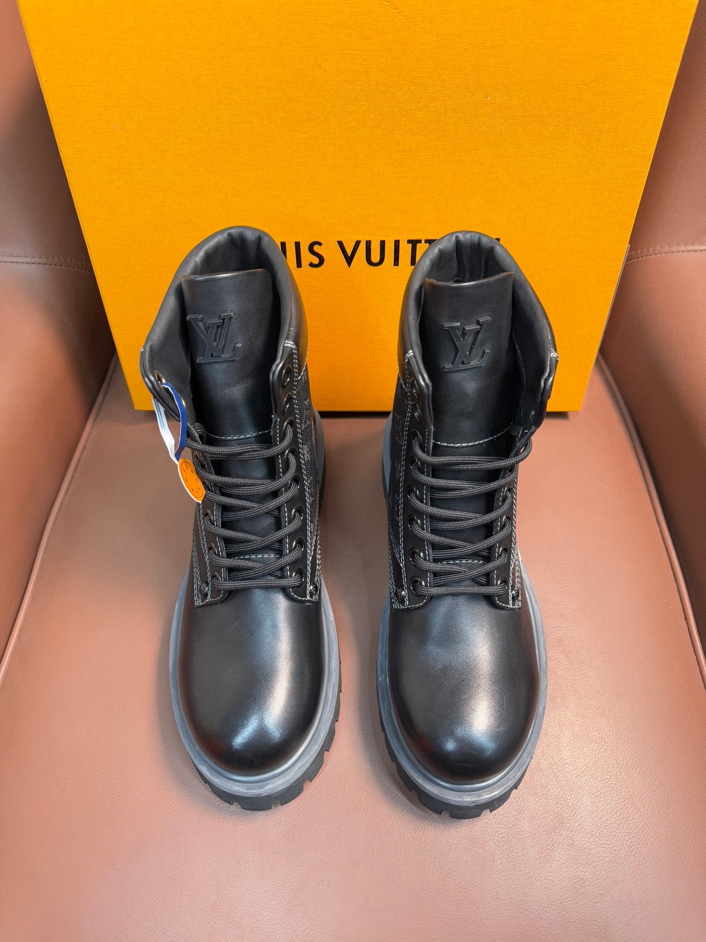 SCHWARZE MONOGRAMM-CANVAS-KAMPFSTIEFEL