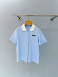 SCALLOPED COLLAR BUTTON SHIRT