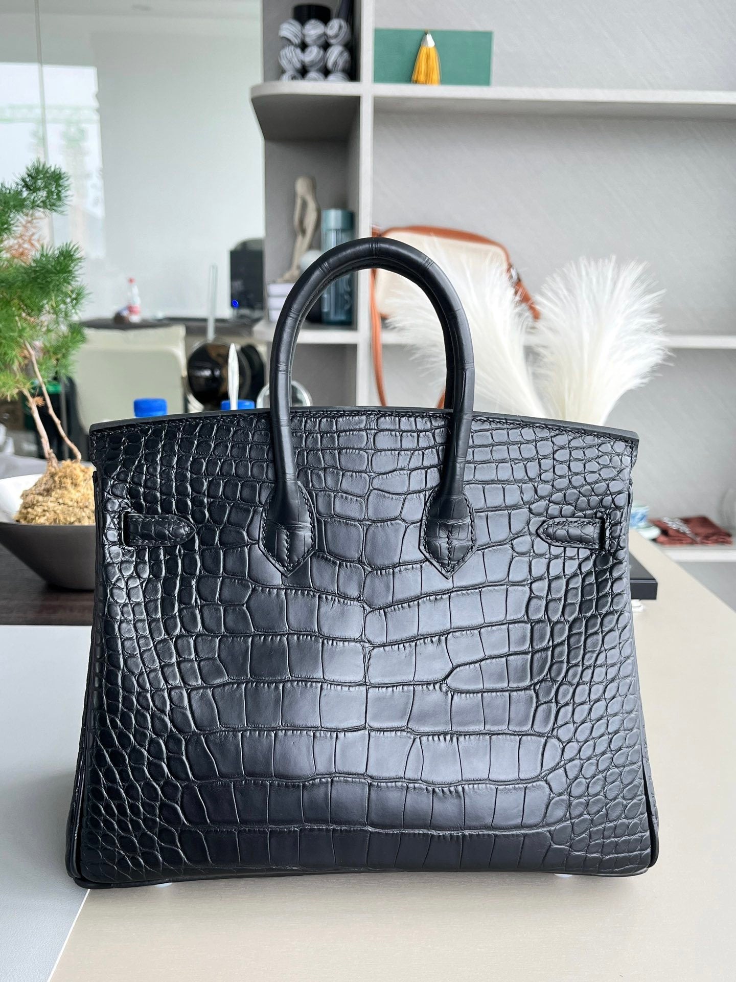 MIDNIGHT CROCODILE LUXURY TOTE