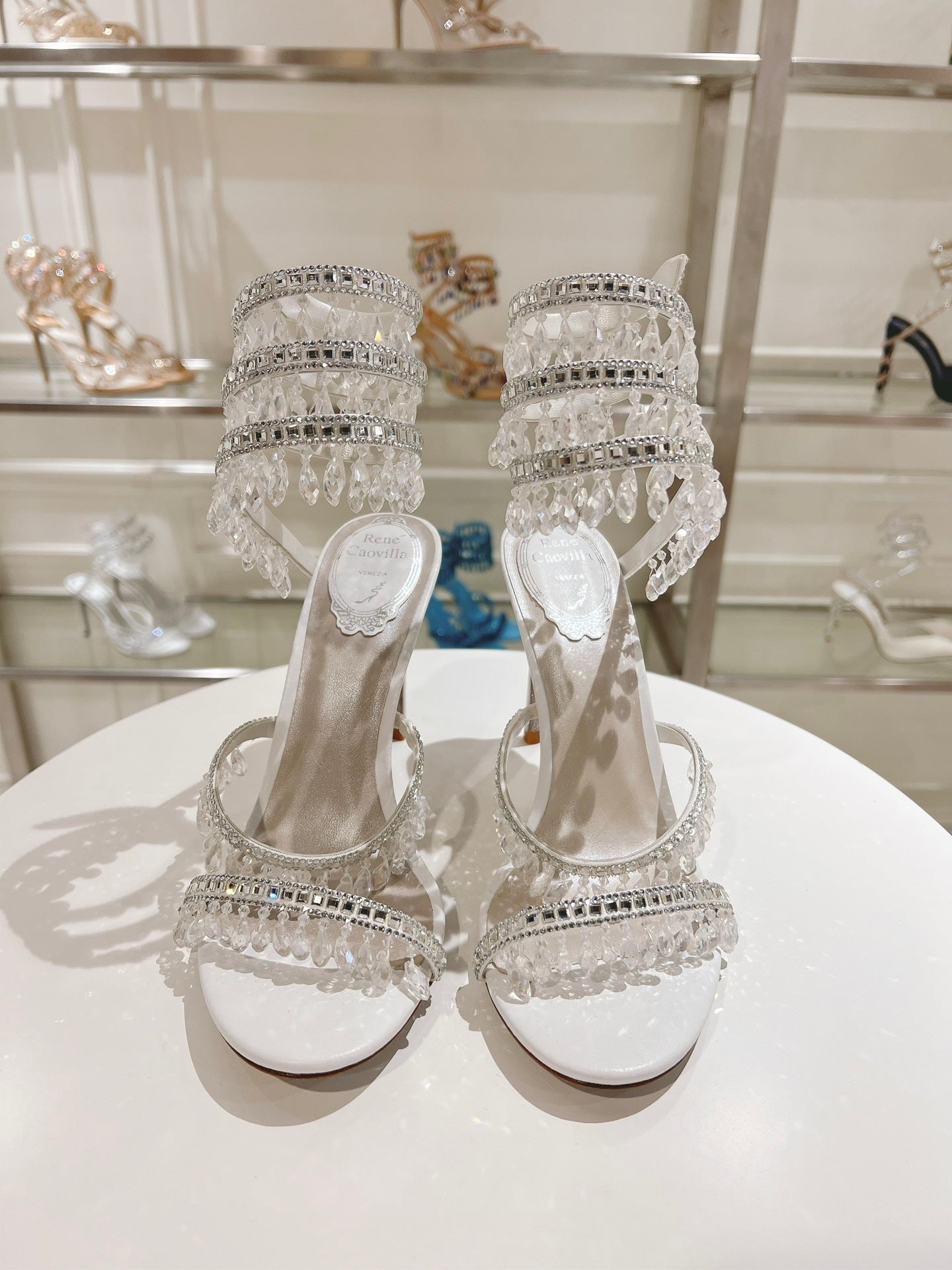 CRYSTAL CASCADE HEELS
