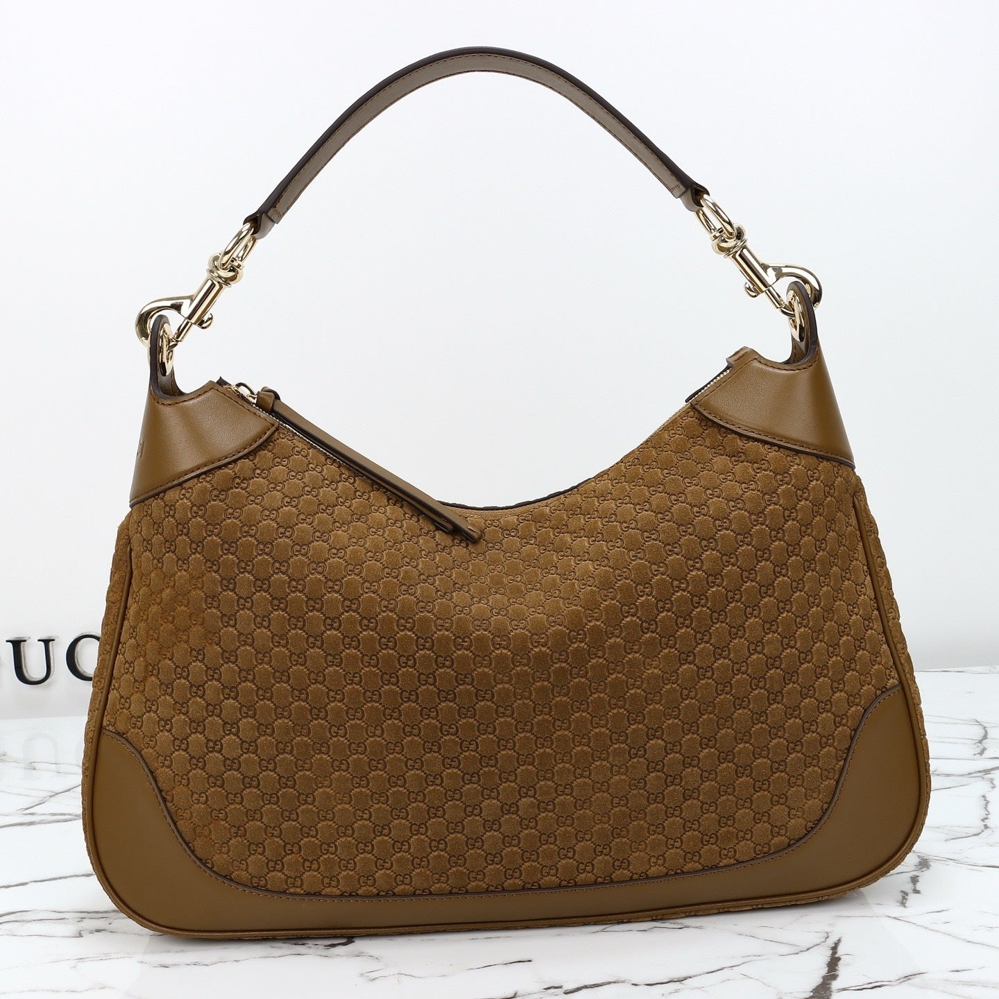 MONOGRAM SUEDE HOBO SHOULDER BAG