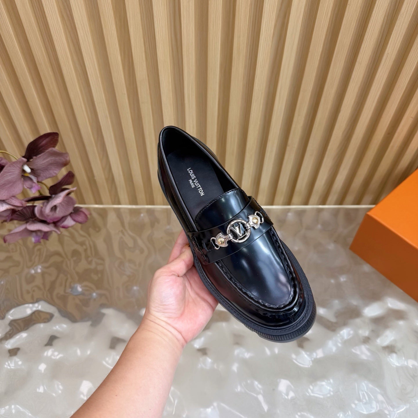 BLACK CHUNKY SOLE DESIGNER LOAFERS