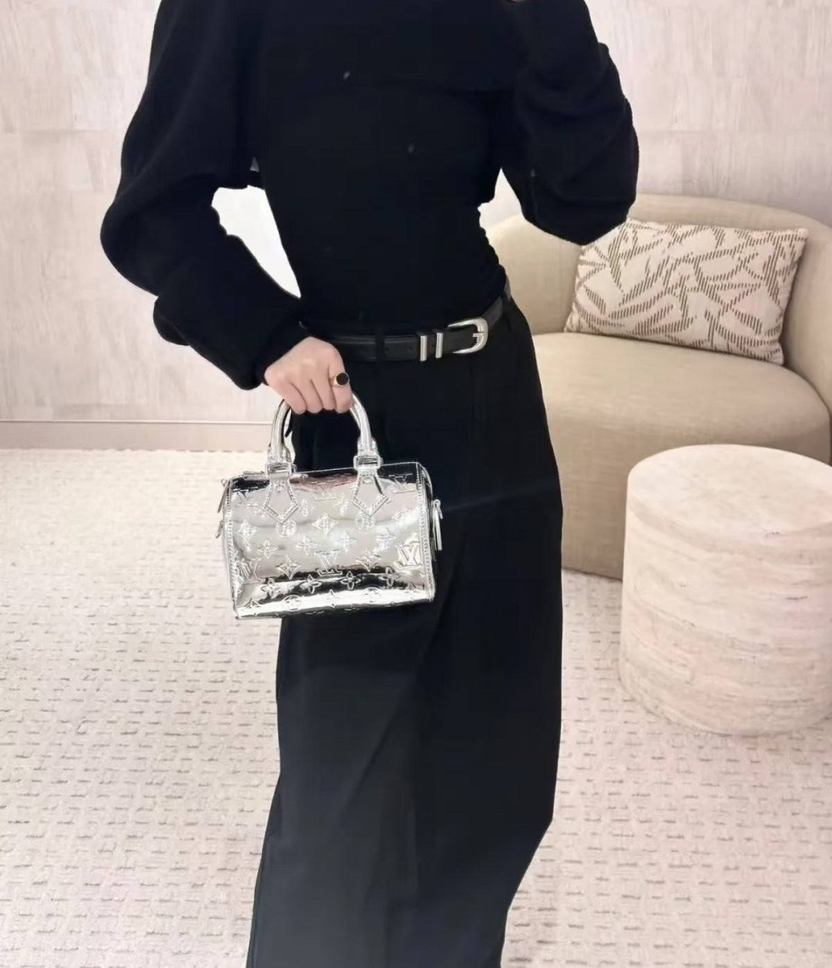 MINI METALLIC TOP HANDLE BAG