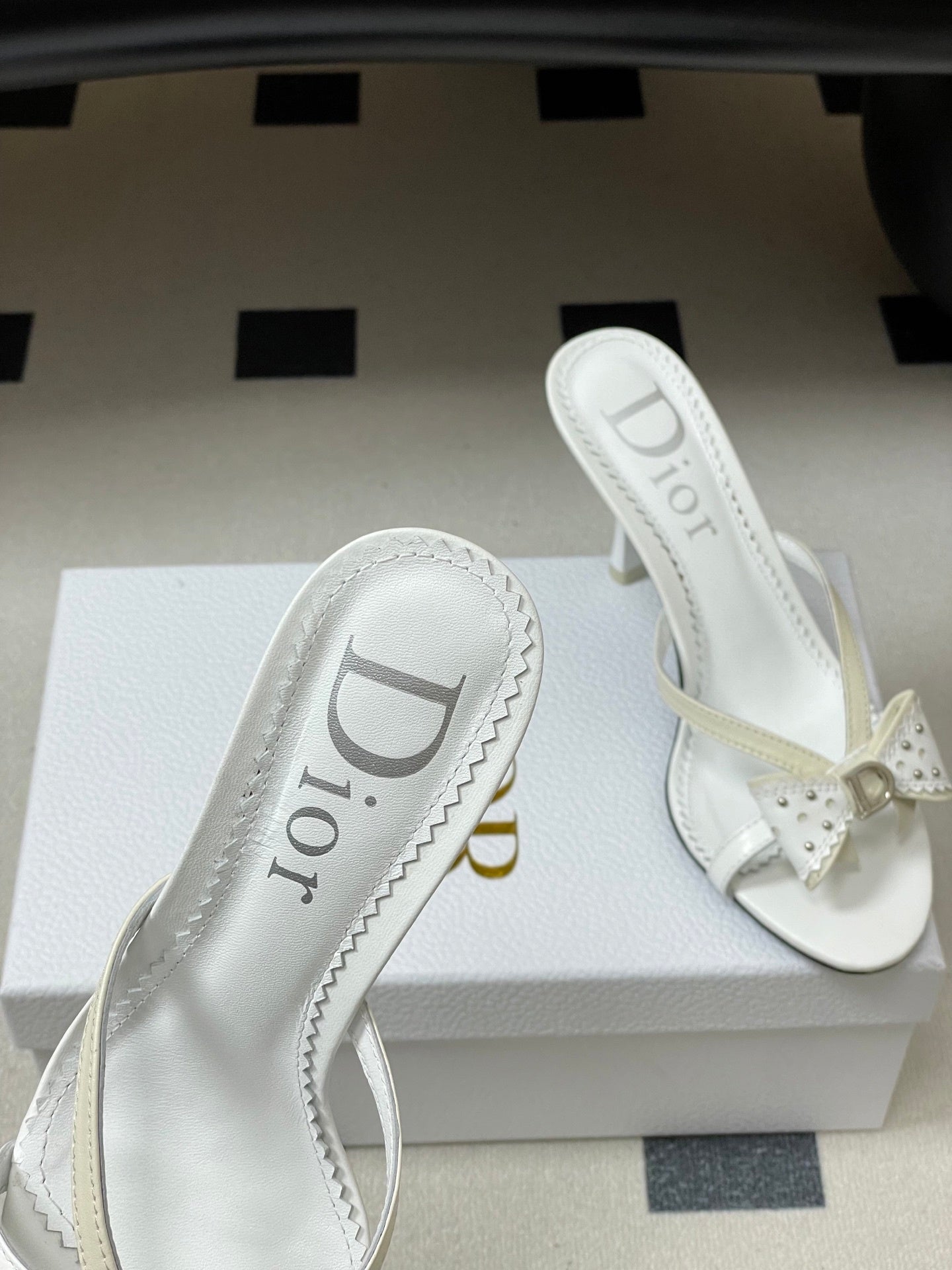 IVORY BOW DETAIL STRAP STILETTO SANDALS
