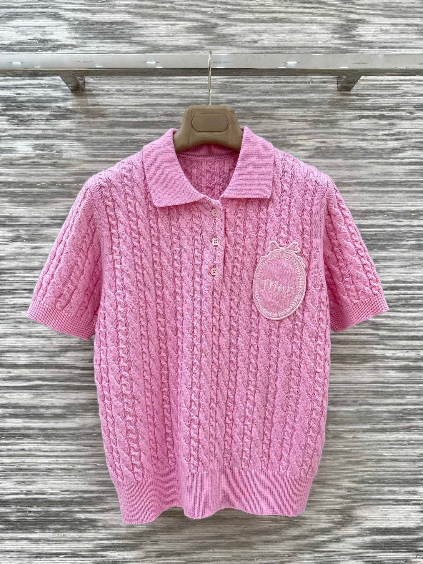 CABLE KNIT SHORT SLEEVE POLO