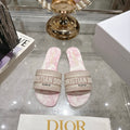 TOILE PRINT LOGO FLAT SLIDES – BLUSH PINK