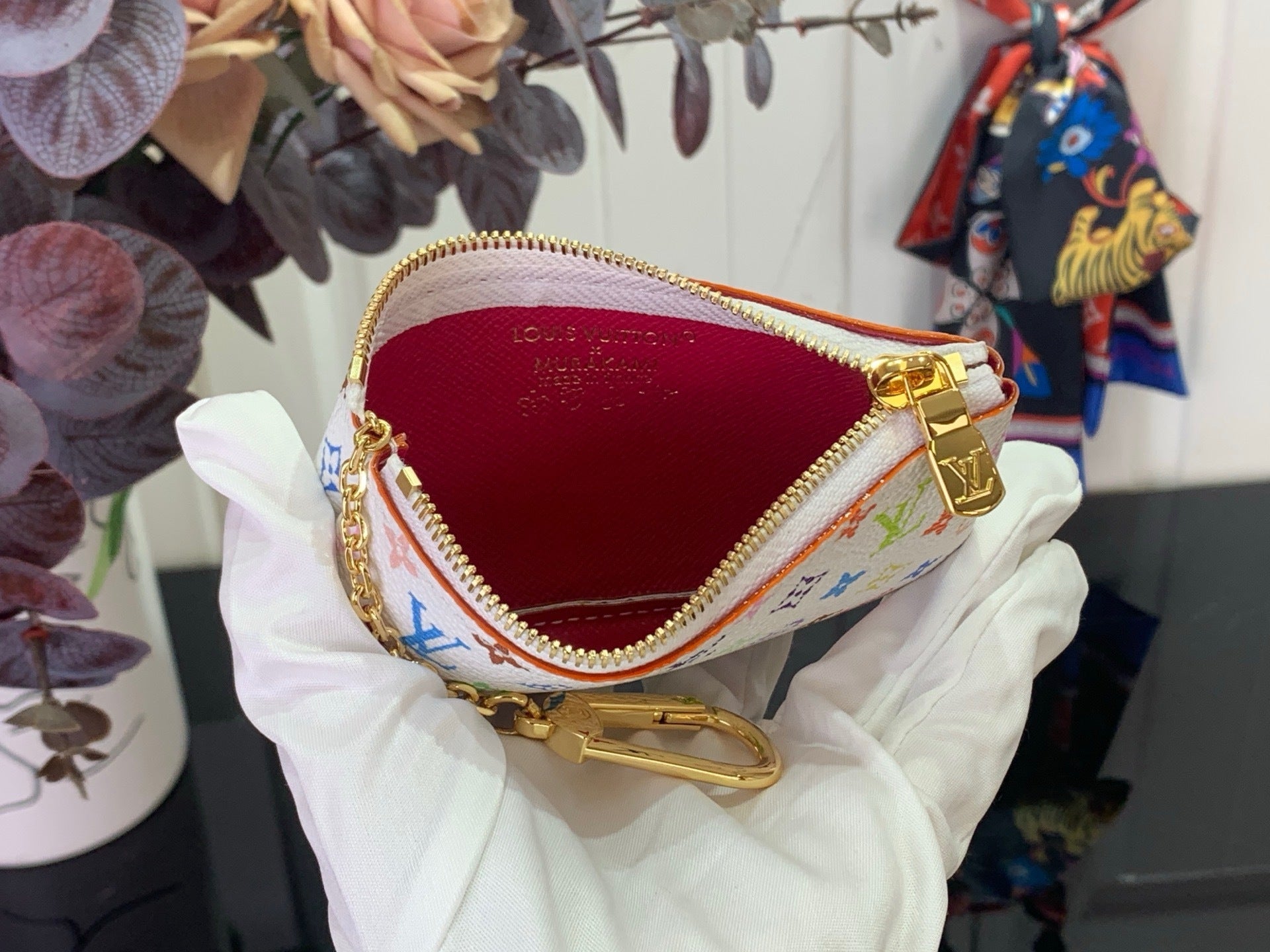 MULTICOLOR MONOGRAM MINI ZIP POUCH