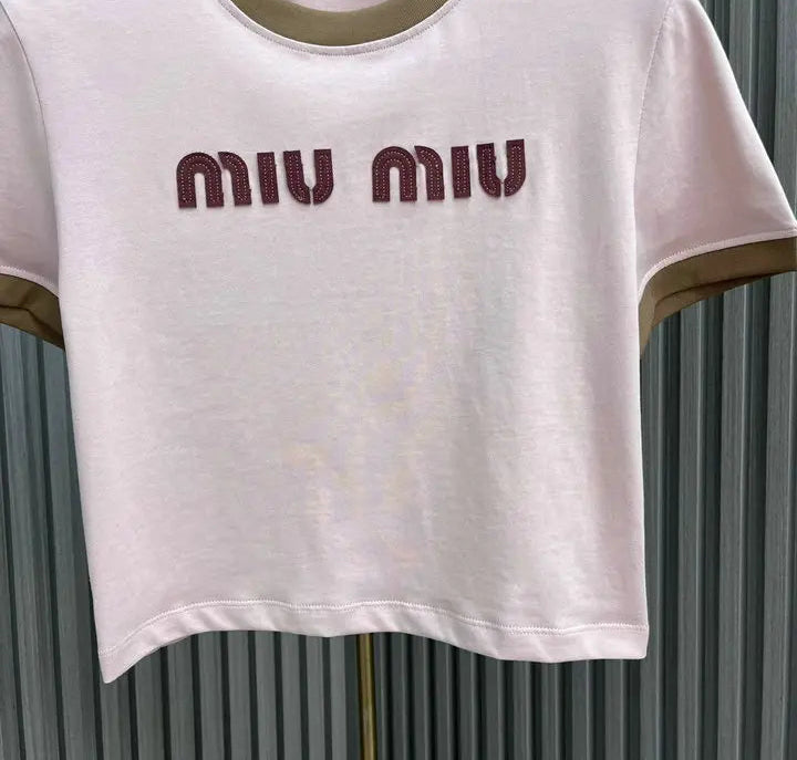 CONTRAST TRIM LOGO CROPPED T-SHIRT