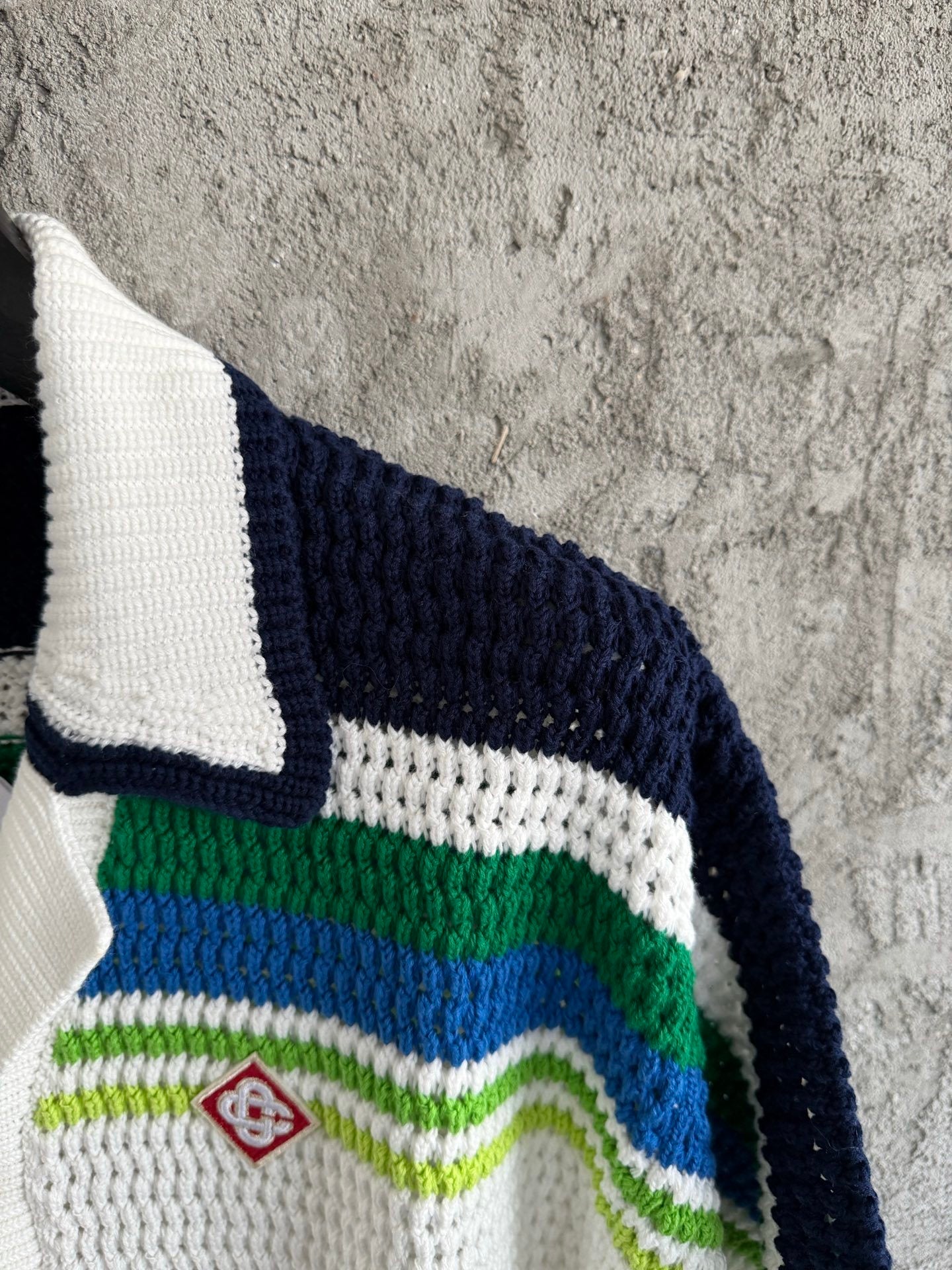 MULTICOLOR STRIPE CROCHET KNIT SET