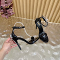 PATENT BLACK STILETTO SANDALS – CLASSIC GLAM EDITION