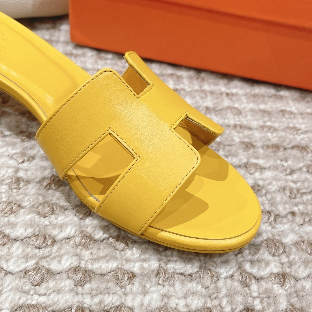 YELLOW BLOCK HEEL SANDALS