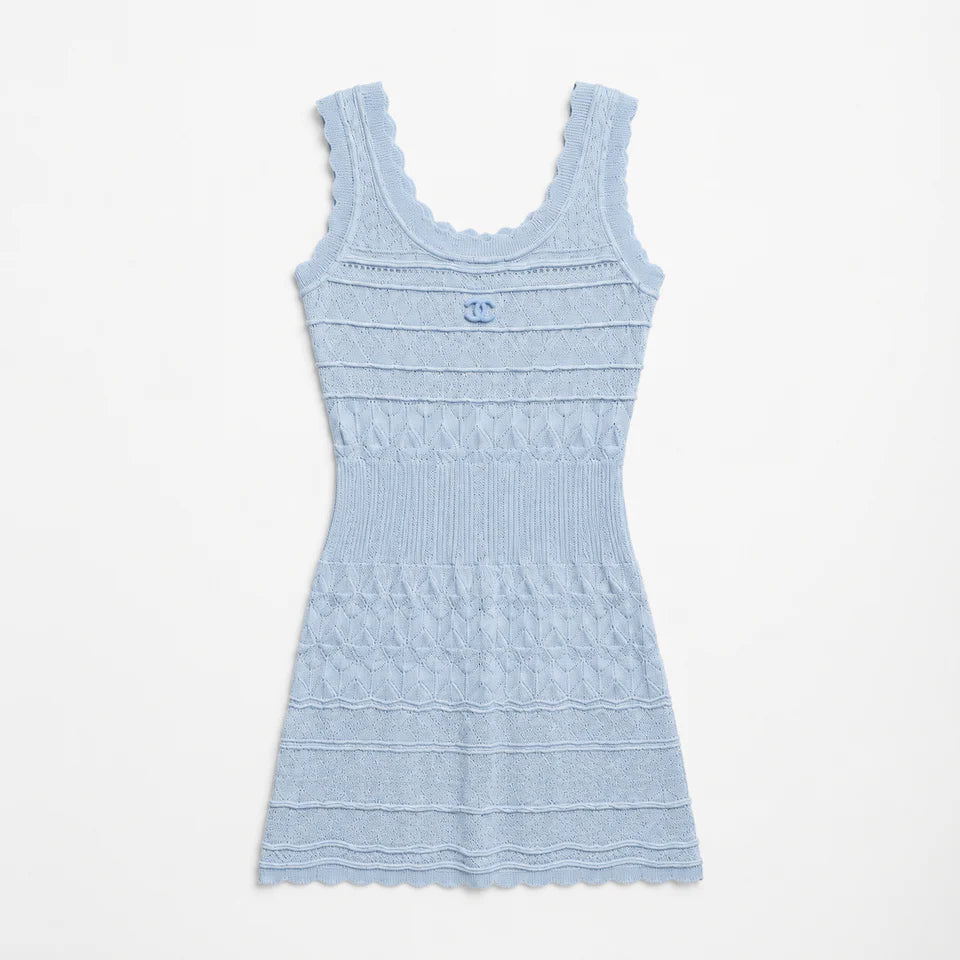 BABY BLUE KNIT MINI DRESS