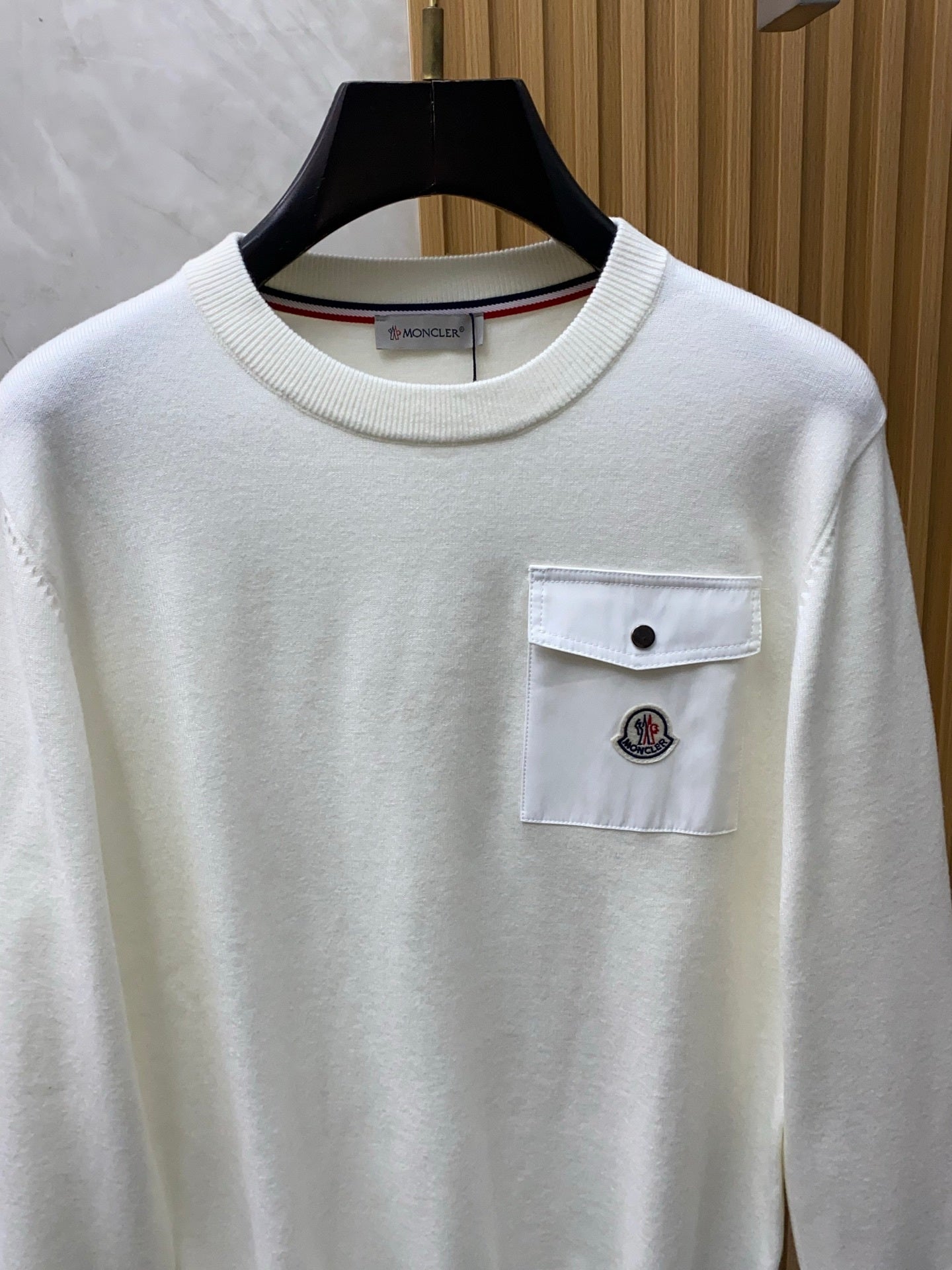CREW NECK SWEATSHIRT WITH BUTTONED CHEST POCKET