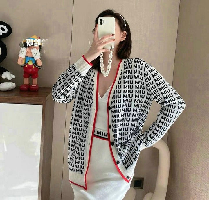 LOGO PRINT KNIT CARDIGAN