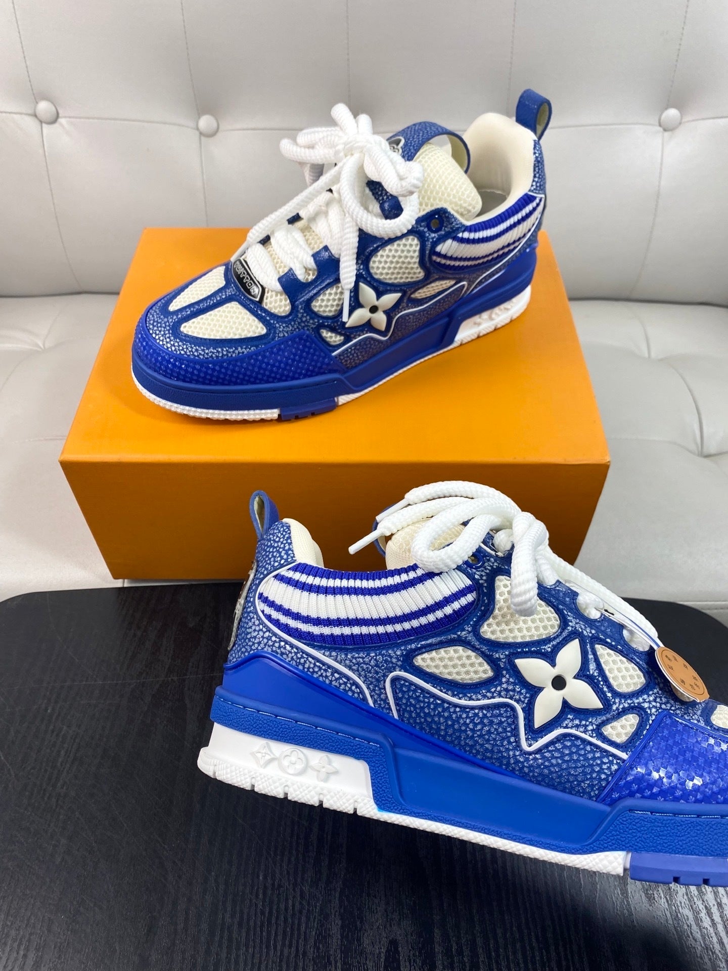 BLAU &amp; CREME CHUNKY SNEAKERS