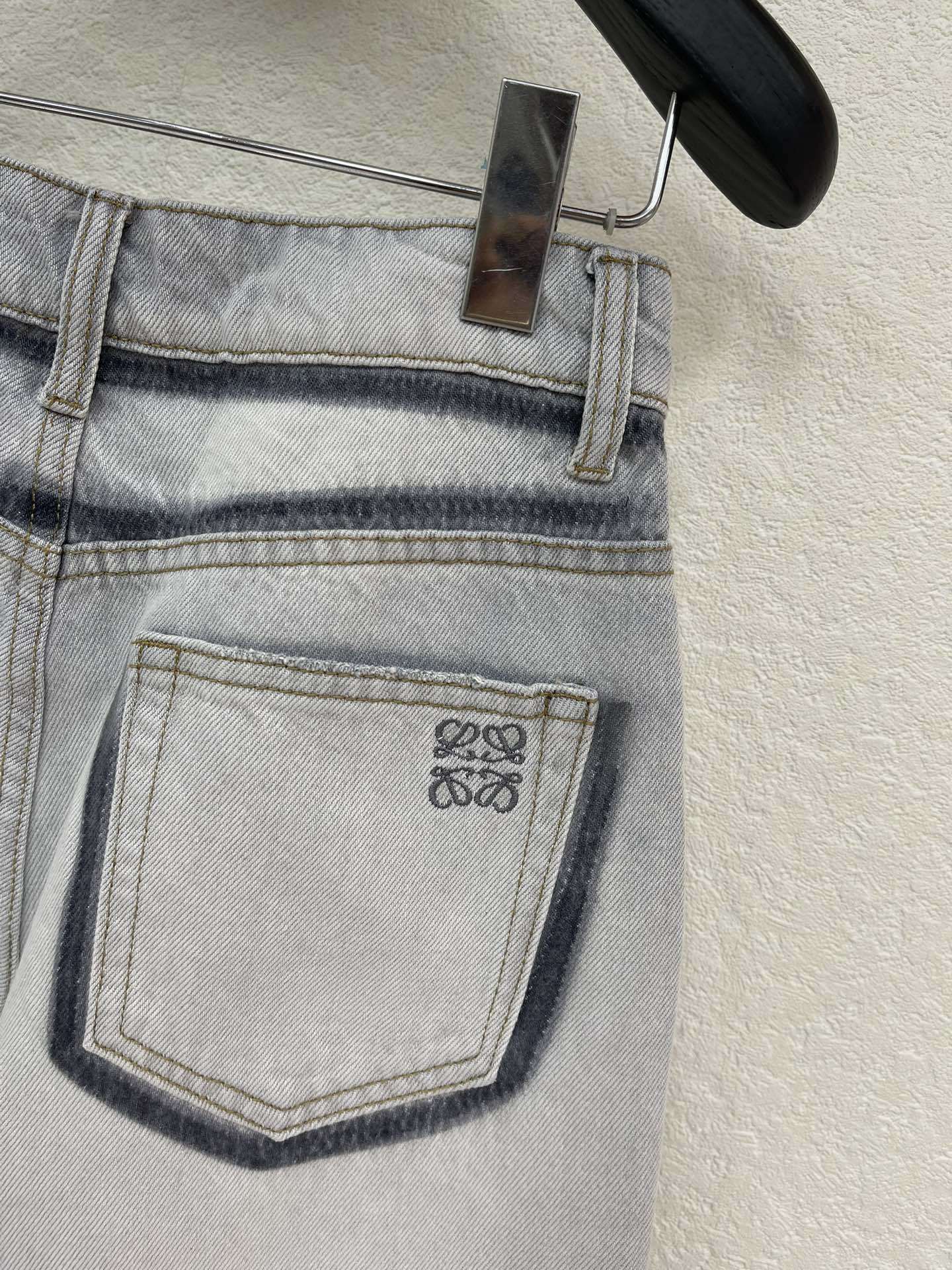 CRYSTAL EMBELLISHED WIDE LEG DENIM JEANS