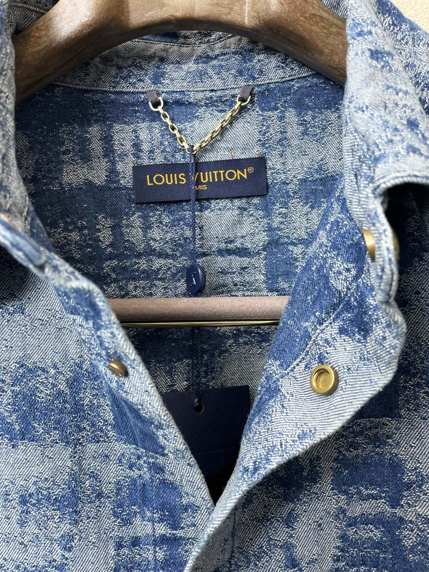 DENIM PRINT SHORT-SLEEVE SHIRT & MATCHING SHORTS SET