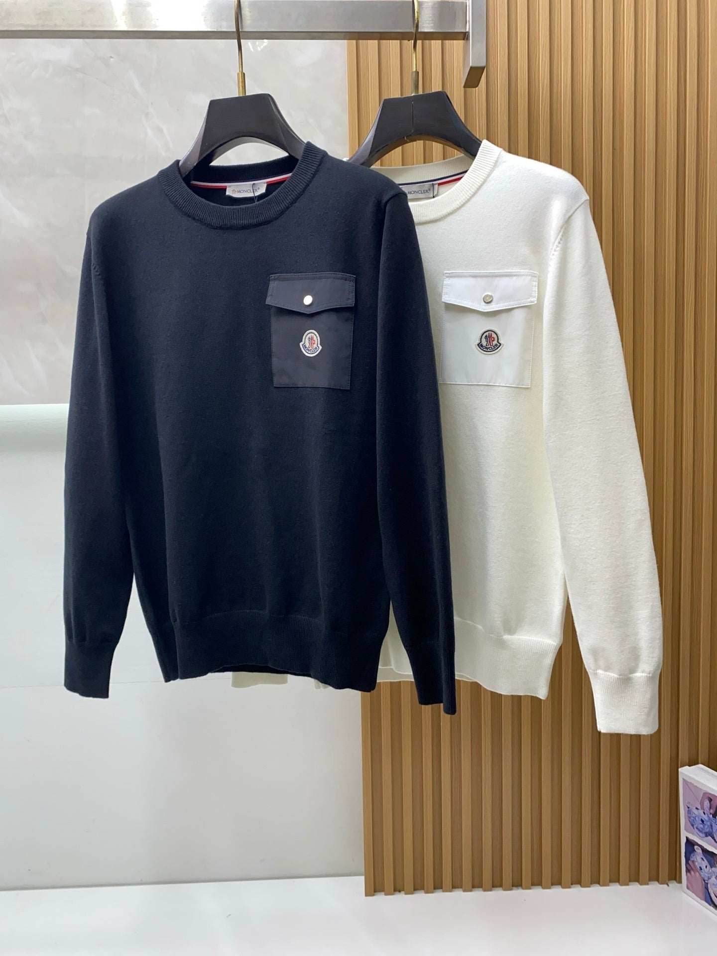 CREW NECK SWEATSHIRT WITH BUTTONED CHEST POCKET