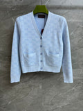 V-NECK MONOGRAM KNIT CARDIGAN
