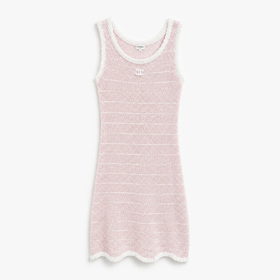 SOFT PINK KNIT MINI DRESS