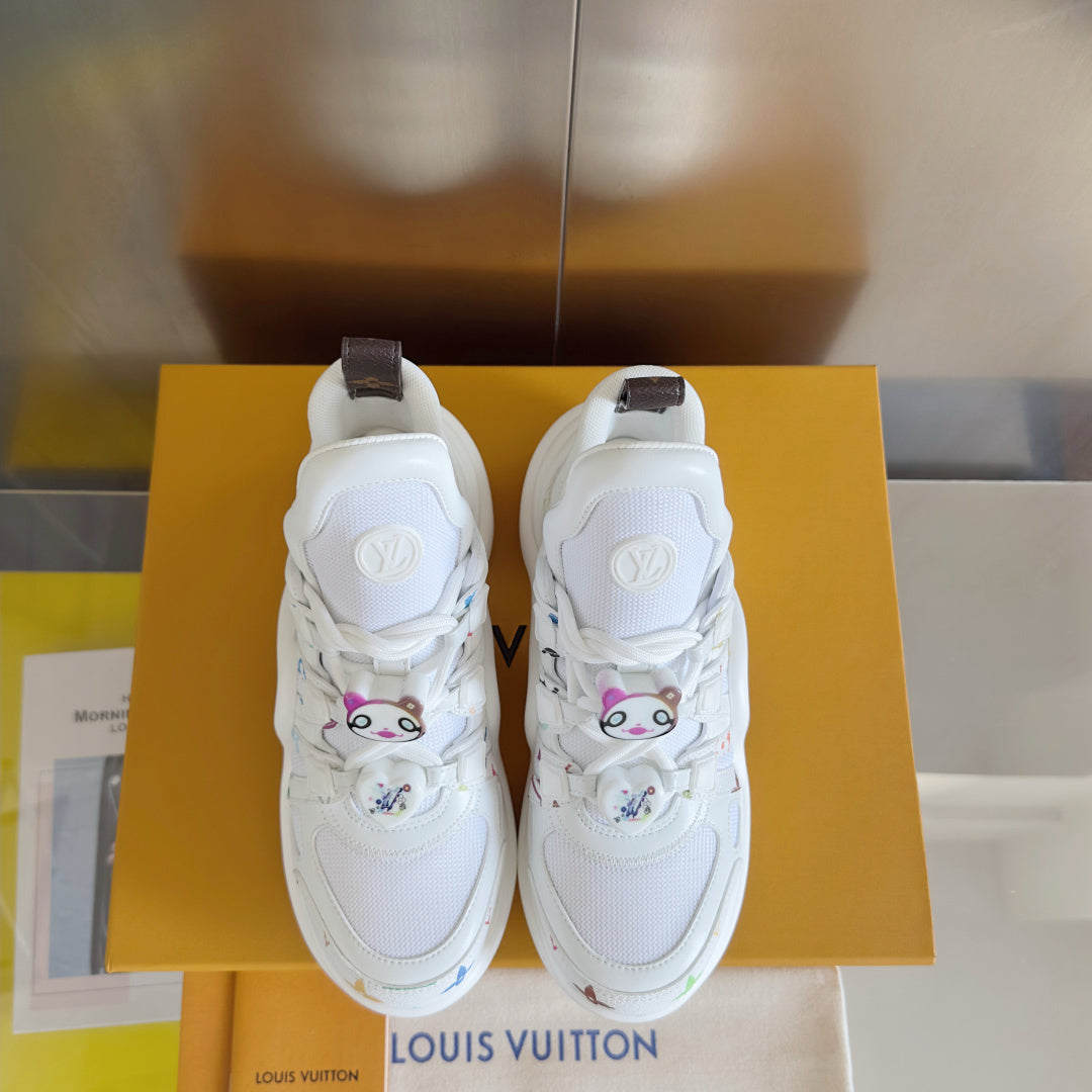 WHITE MULTICOLOR CHUNKY SNEAKERS