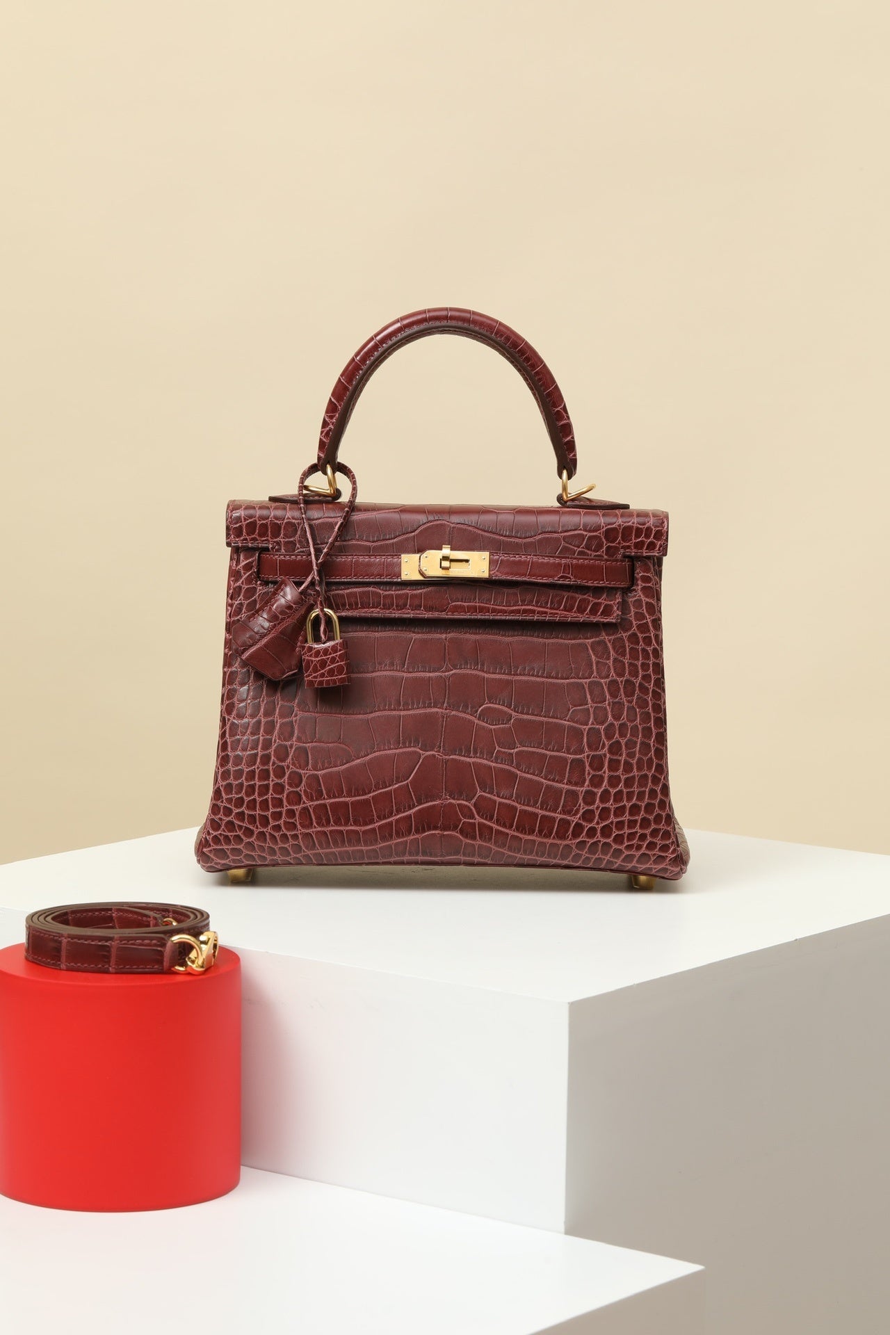 BURGUNDY CROC KELLY