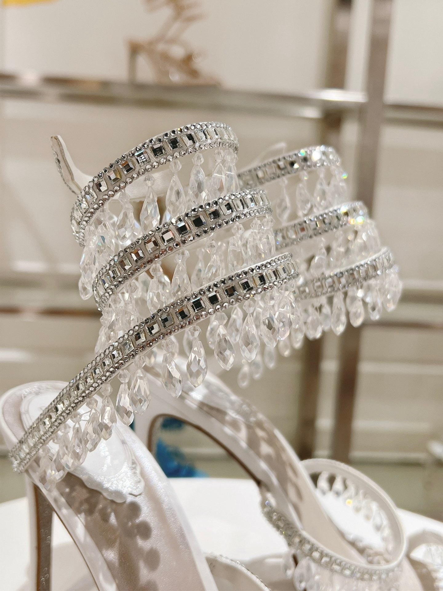 CRYSTAL CASCADE HEELS