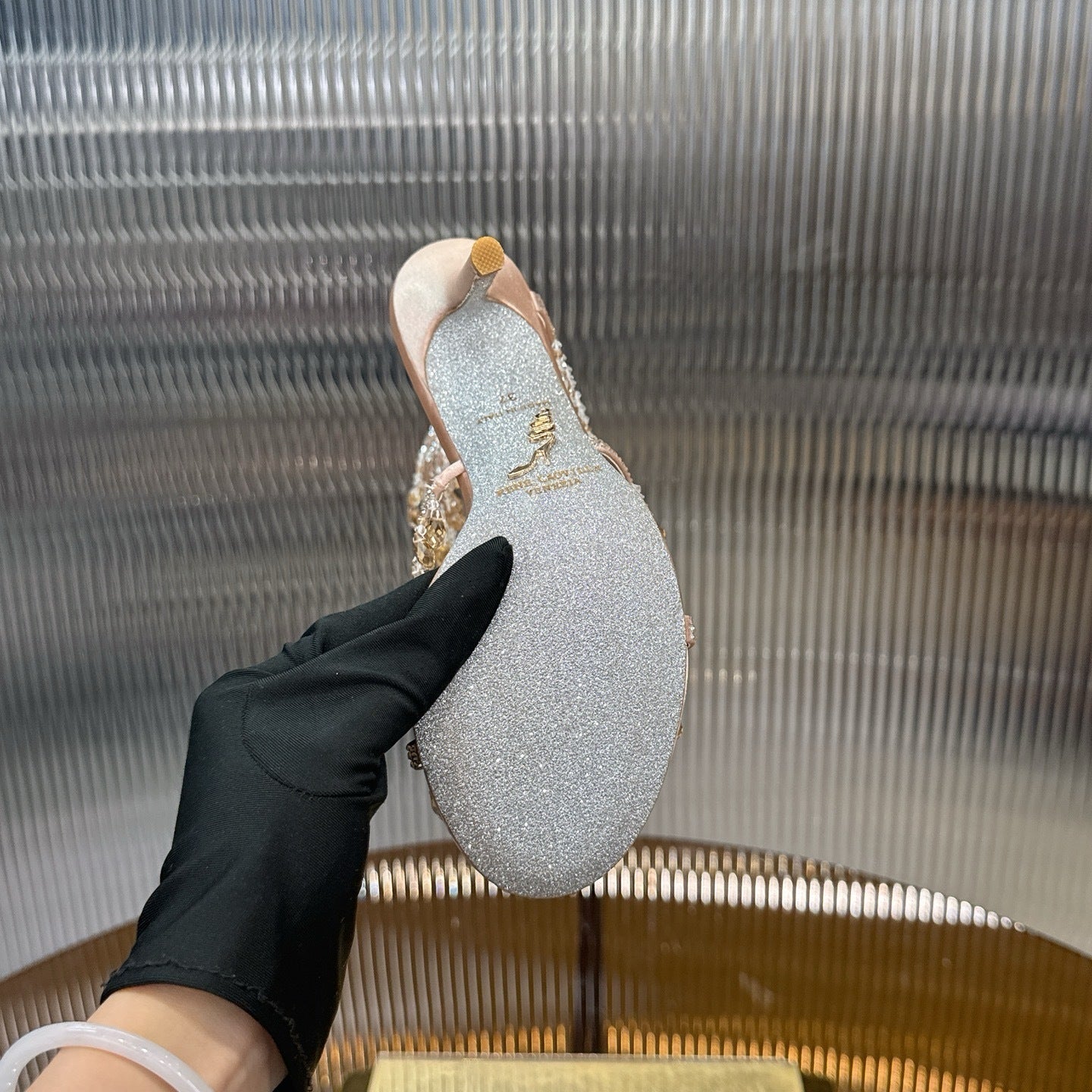 CHAMPAGNE CASCADE HEELS