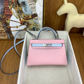 LUXURY MINI PINK & BLUE LEATHER CROSSBODY BAG