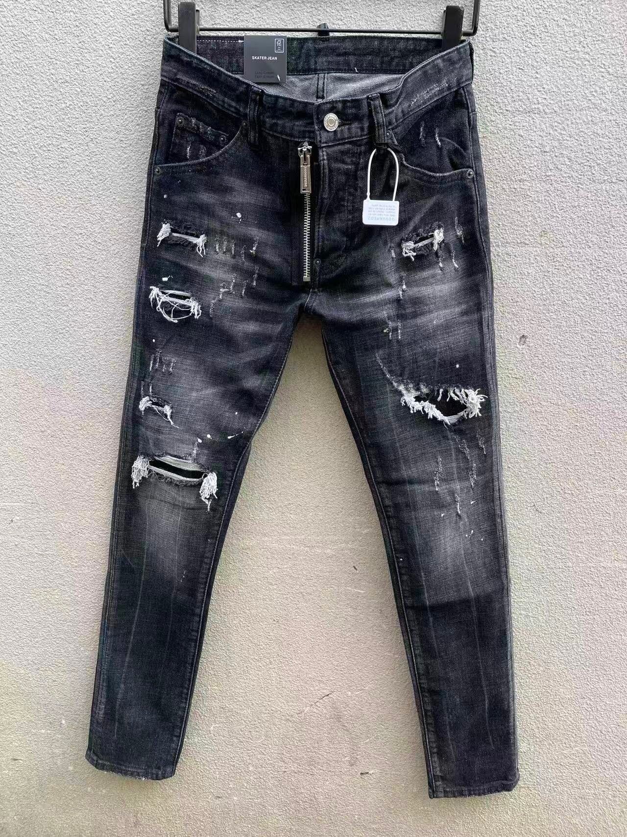 DISTRESSED ZIP SKINNY JEANS